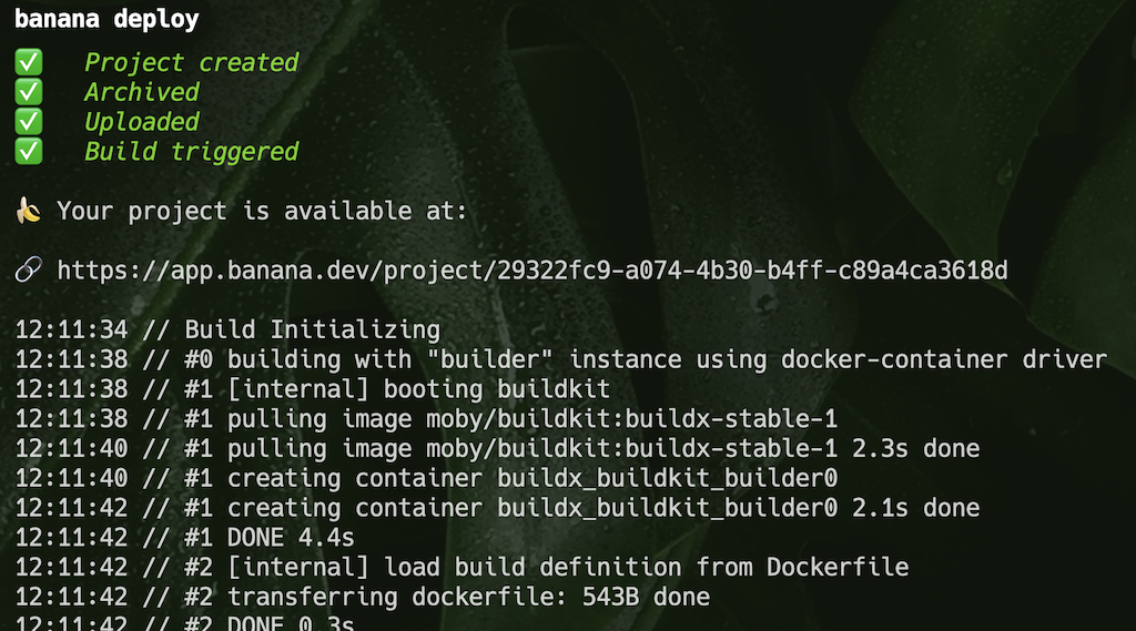 Banana Build Log Streaming